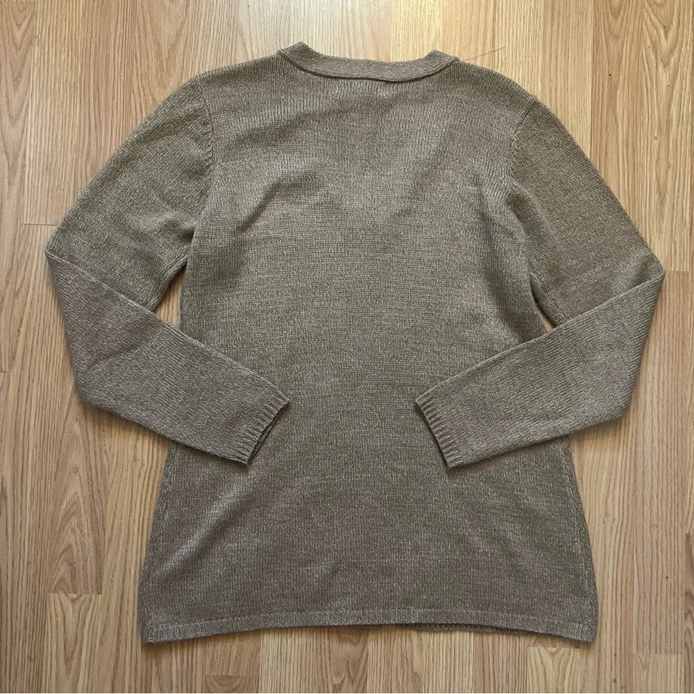 Karen‎ Scott Cable Knit Sweater Cardigan Tan Women’s Size M Cottagecore Textured